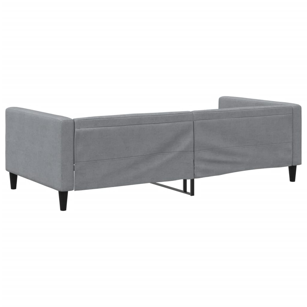 Letto da Giorno Grigio Chiaro 100x200 cm in Tessuto