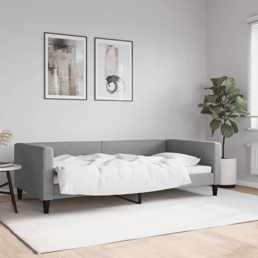 Letto da Giorno Grigio Chiaro 100x200 cm in Tessuto 353988