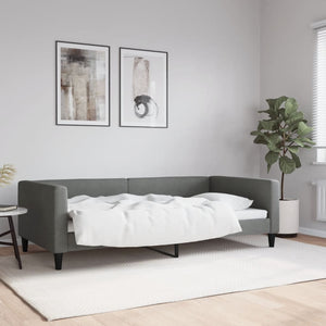 Letto da Giorno Grigio Scuro 100x200 cm in Tessuto 353989