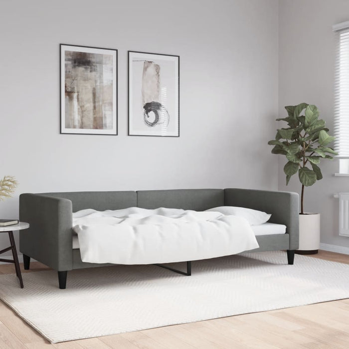 Letto da Giorno Grigio Scuro 100x200 cm in Tessuto 353989