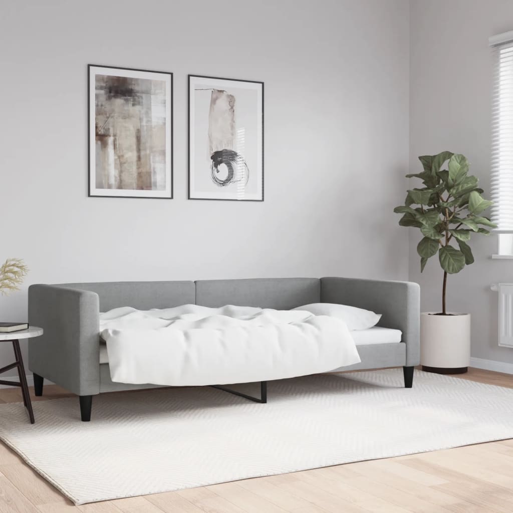 Letto da Giorno Grigio Chiaro 90x190 cm in Tessutocod mxl 96801