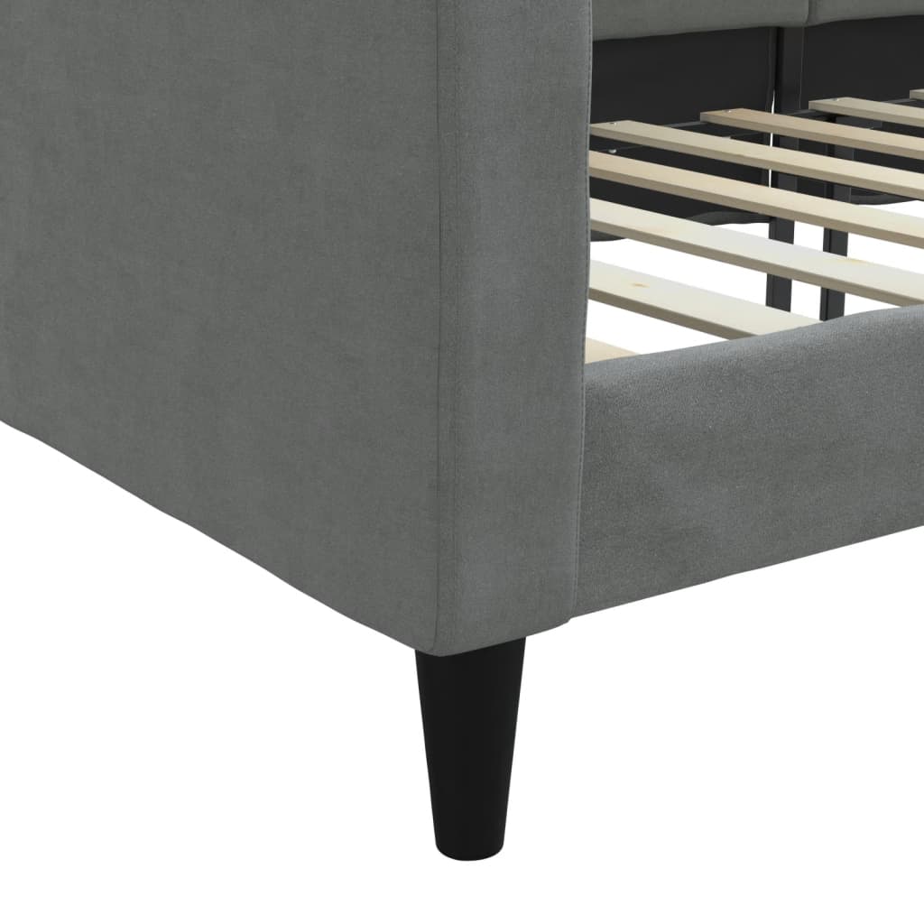 Letto da Giorno Grigio Scuro 90x190 cm in Tessuto 353994