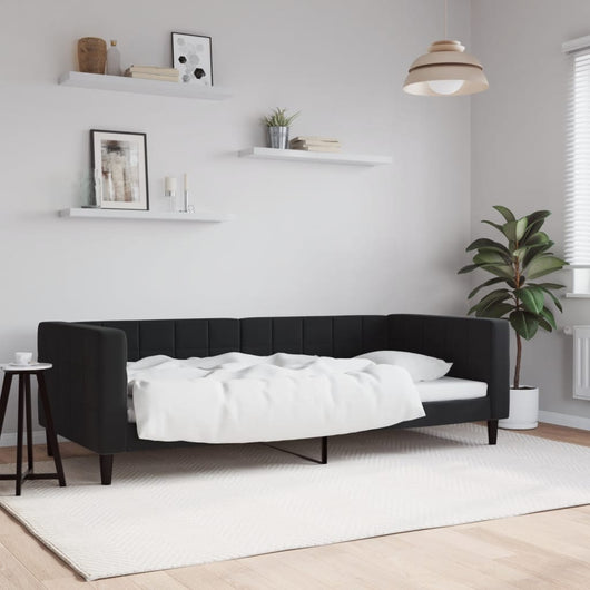 Letto da Giorno Nero 90x200 cm in Vellutocod mxl 106192