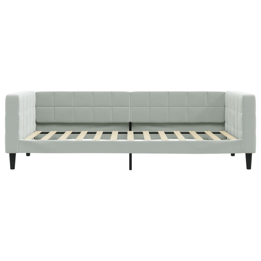Letto da Giorno Grigio Chiaro 100x200 cm in Velluto 354015