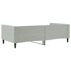 Letto da Giorno Grigio Chiaro 100x200 cm in Velluto