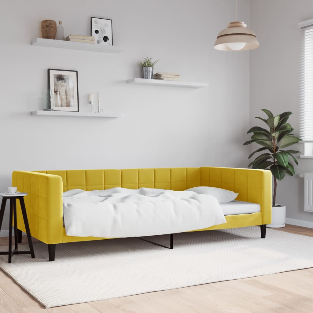 Letto da Giorno Giallo 100x200 cm in Vellutocod mxl 129838