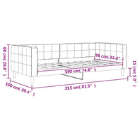 Letto da Giorno Grigio Chiaro 90x190 cm in Velluto