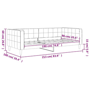 Letto da Giorno Grigio Scuro 90x190 cm in Velluto 354022