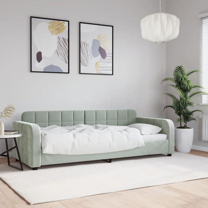 Letto da Giorno Grigio Chiaro 80x200 cm in Velluto 354051