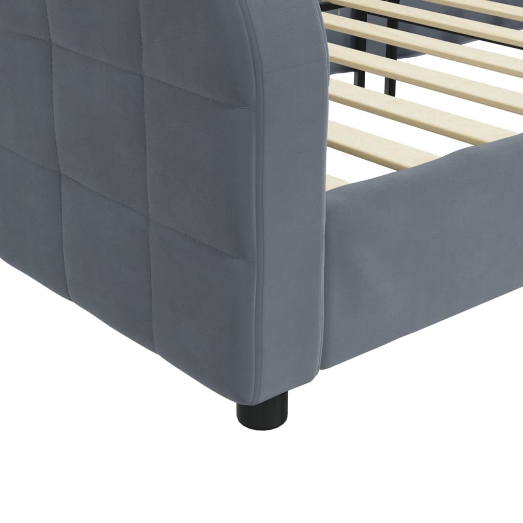 Letto da Giorno Grigio Scuro 80x200 cm in Velluto