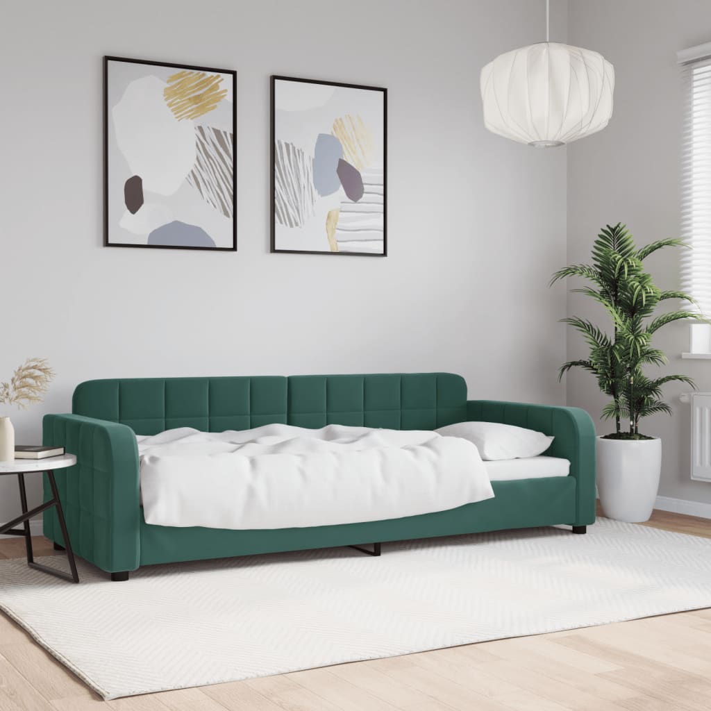 Letto da Giorno Verde Scuro 80x200 cm in Velluto 354053