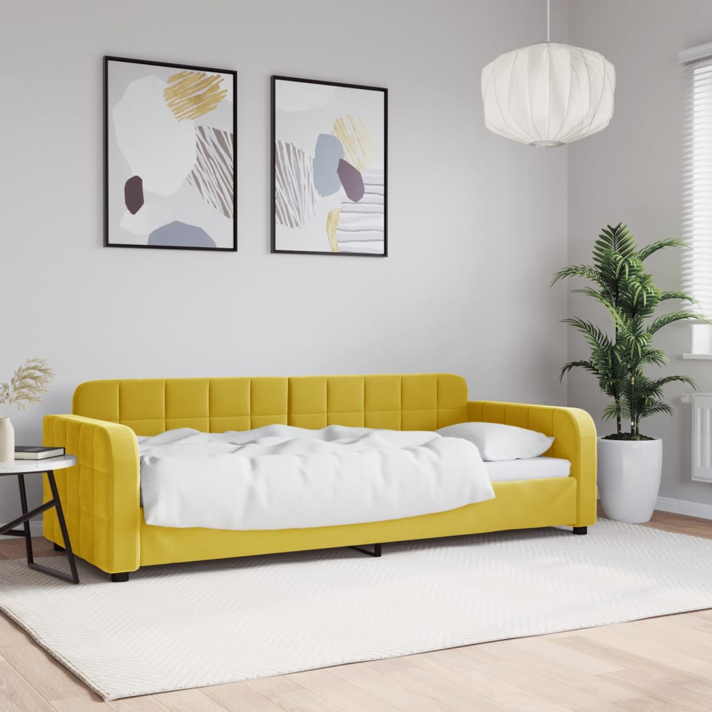 Letto da Giorno Giallo 80x200 cm in Velluto 354056