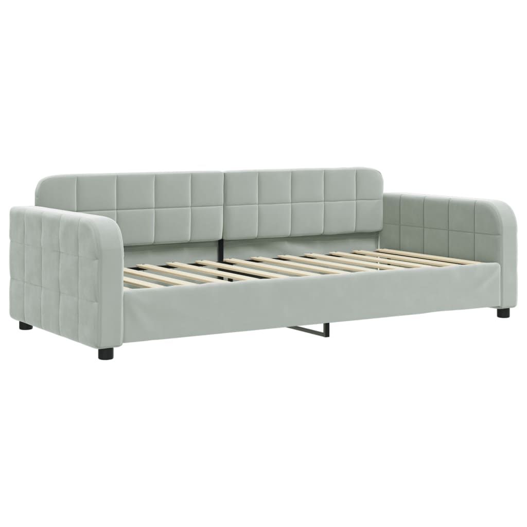 Letto da Giorno Grigio Chiaro 90x200 cm in Velluto 354058