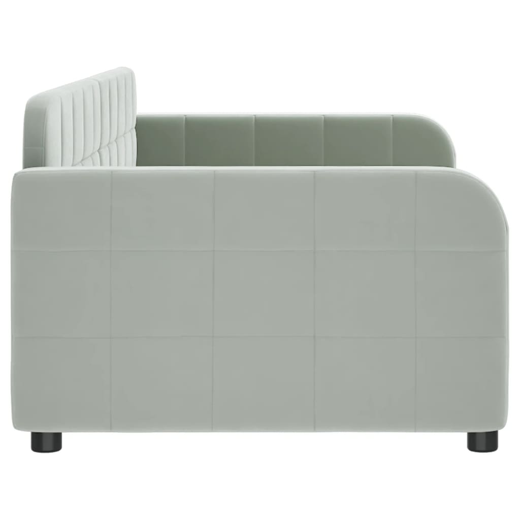 Letto da Giorno Grigio Chiaro 90x200 cm in Velluto 354058