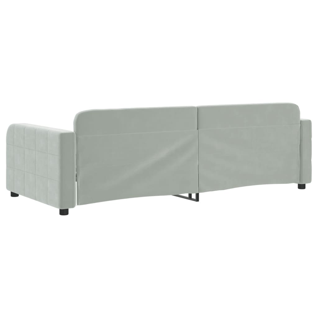 Letto da Giorno Grigio Chiaro 90x200 cm in Velluto 354058