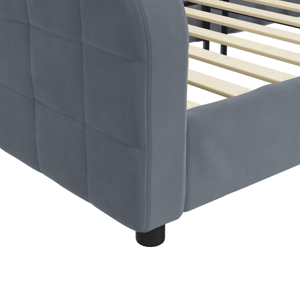 Letto da Giorno Grigio Scuro 90x200 cm in Velluto