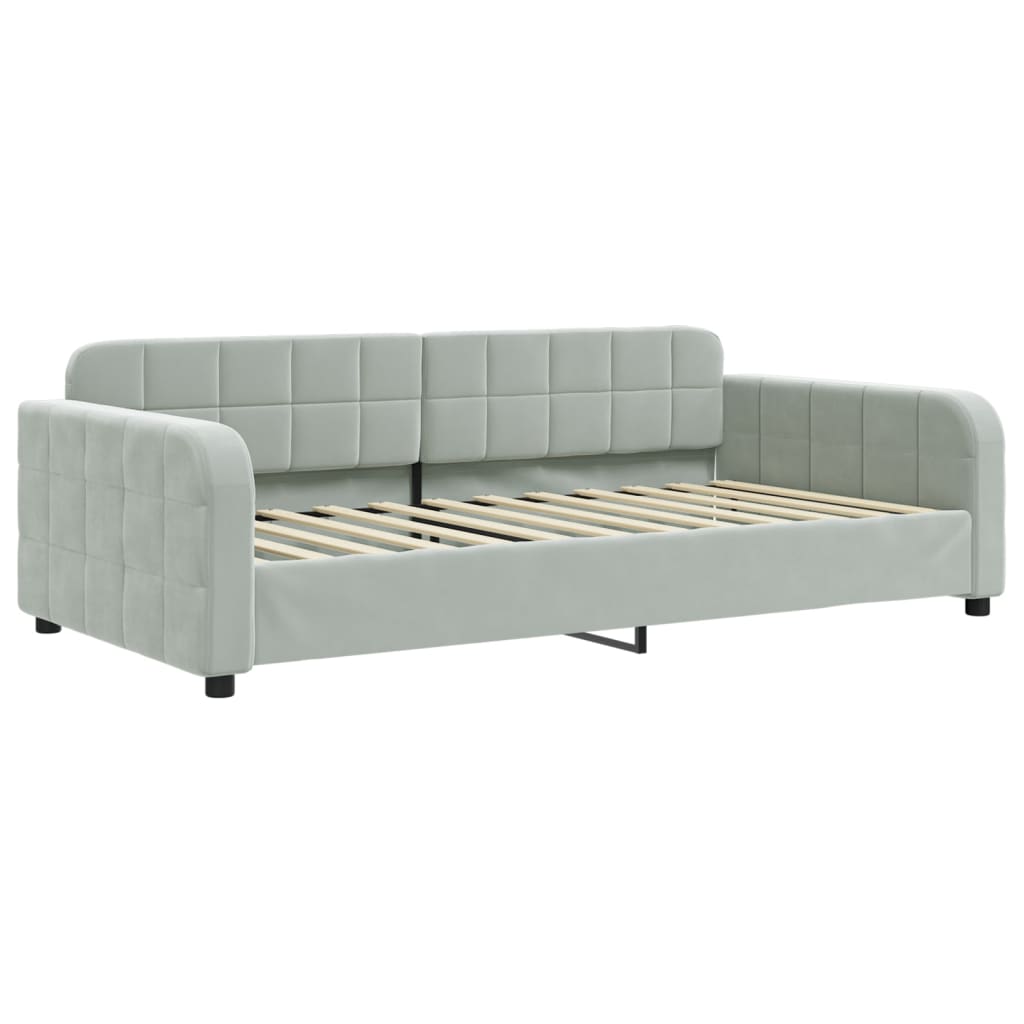 Letto da Giorno Grigio Chiaro 100x200 cm in Velluto 354065