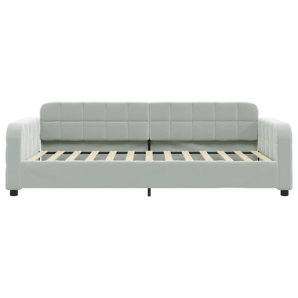 Letto da Giorno Grigio Chiaro 100x200 cm in Velluto 354065