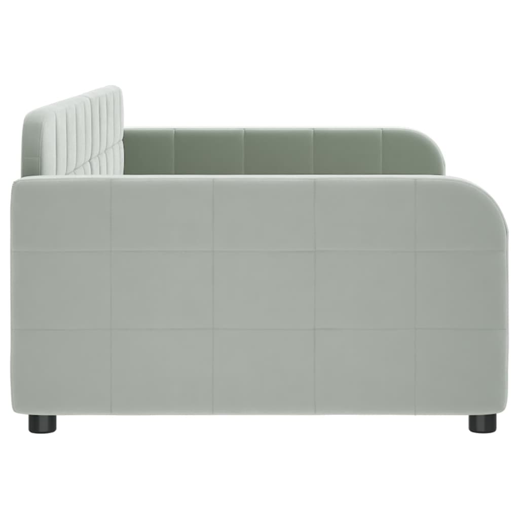 Letto da Giorno Grigio Chiaro 100x200 cm in Velluto 354065