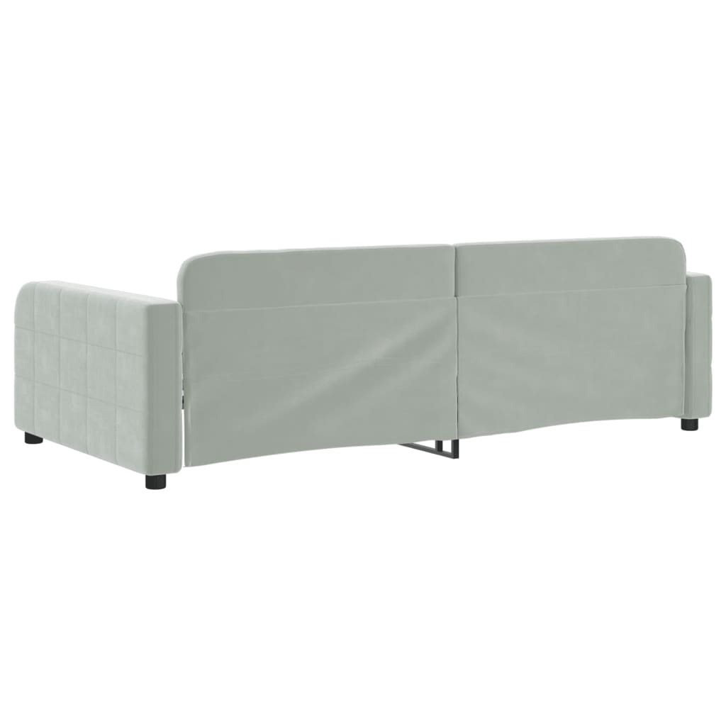 Letto da Giorno Grigio Chiaro 100x200 cm in Velluto 354065