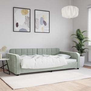Letto da Giorno Grigio Chiaro 100x200 cm in Velluto 354065