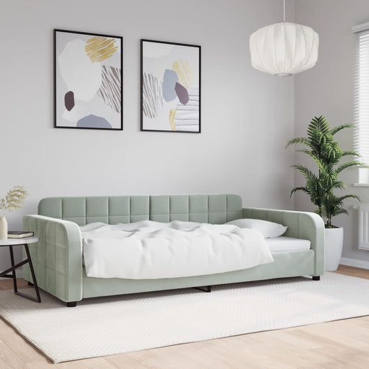 Letto da Giorno Grigio Chiaro 100x200 cm in Vellutocod mxl 105801