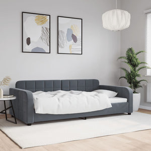 Letto da Giorno Grigio Scuro 100x200 cm in Velluto