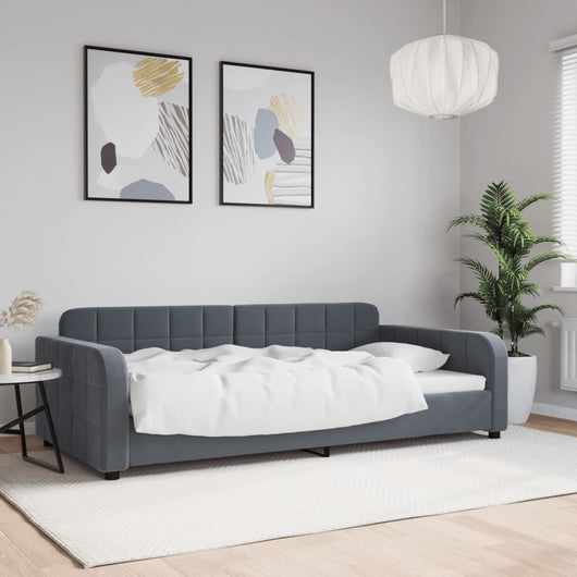 Letto da Giorno Grigio Scuro 100x200 cm in Velluto