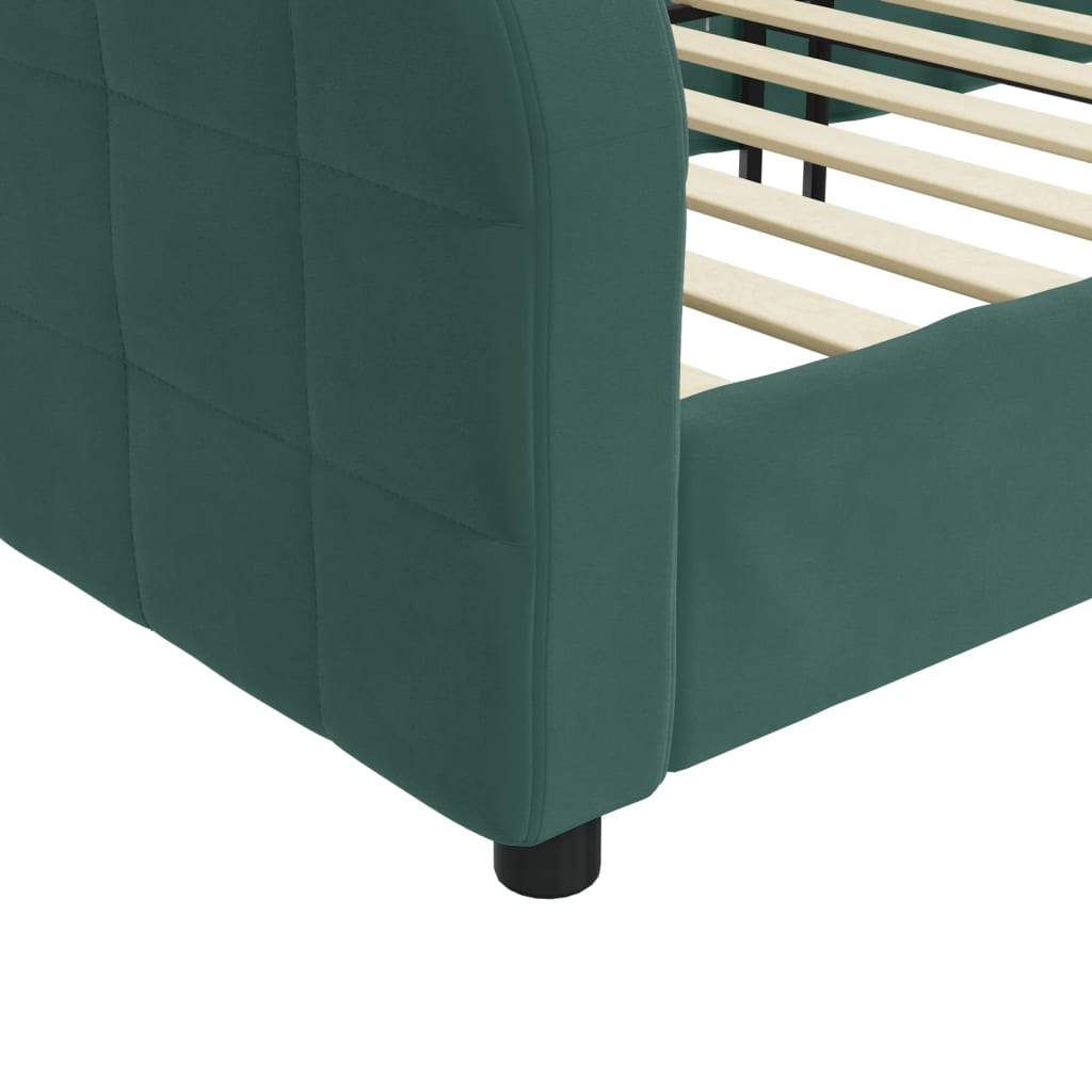 Letto da Giorno Verde Scuro 100x200 cm in Velluto 354067