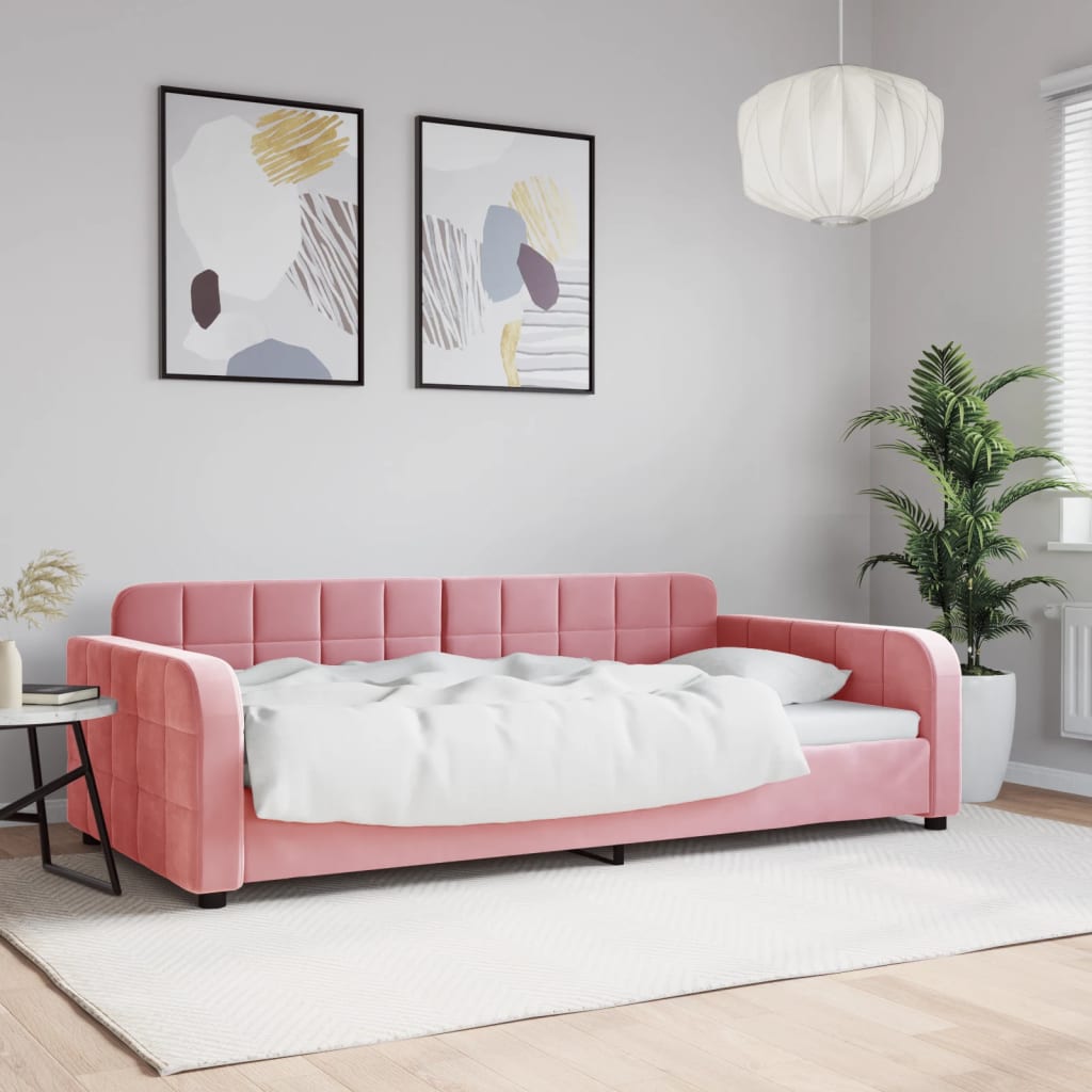 Letto da Giorno Rosa 100x200 cm in Velluto 354068