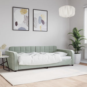 Letto da Giorno Grigio Chiaro 90x190 cm in Velluto 354071