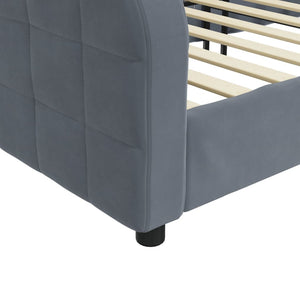 Letto da Giorno Grigio Scuro 90x190 cm in Velluto