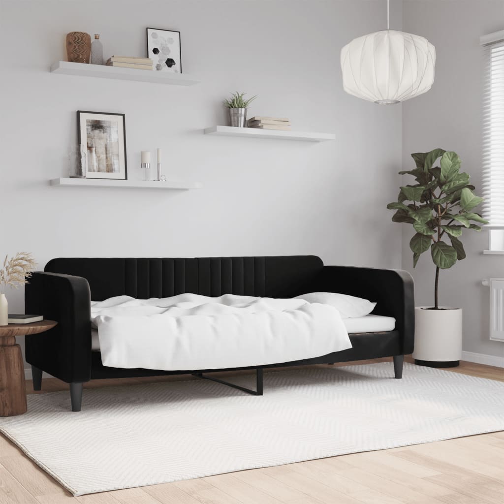 Letto da Giorno Nero 80x200 cm in Vellutocod mxl 118619