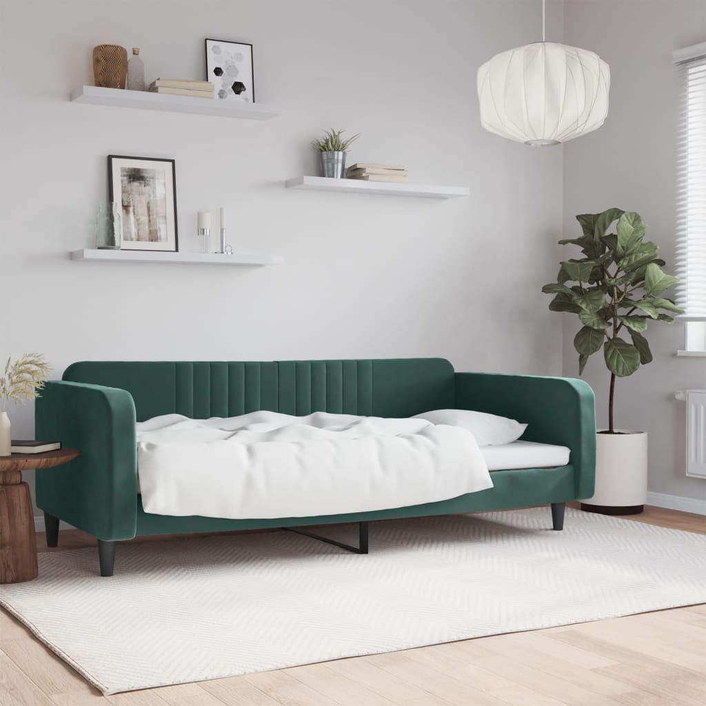 Letto da Giorno Verde Scuro 100x200 cm in Vellutocod mxl 118624