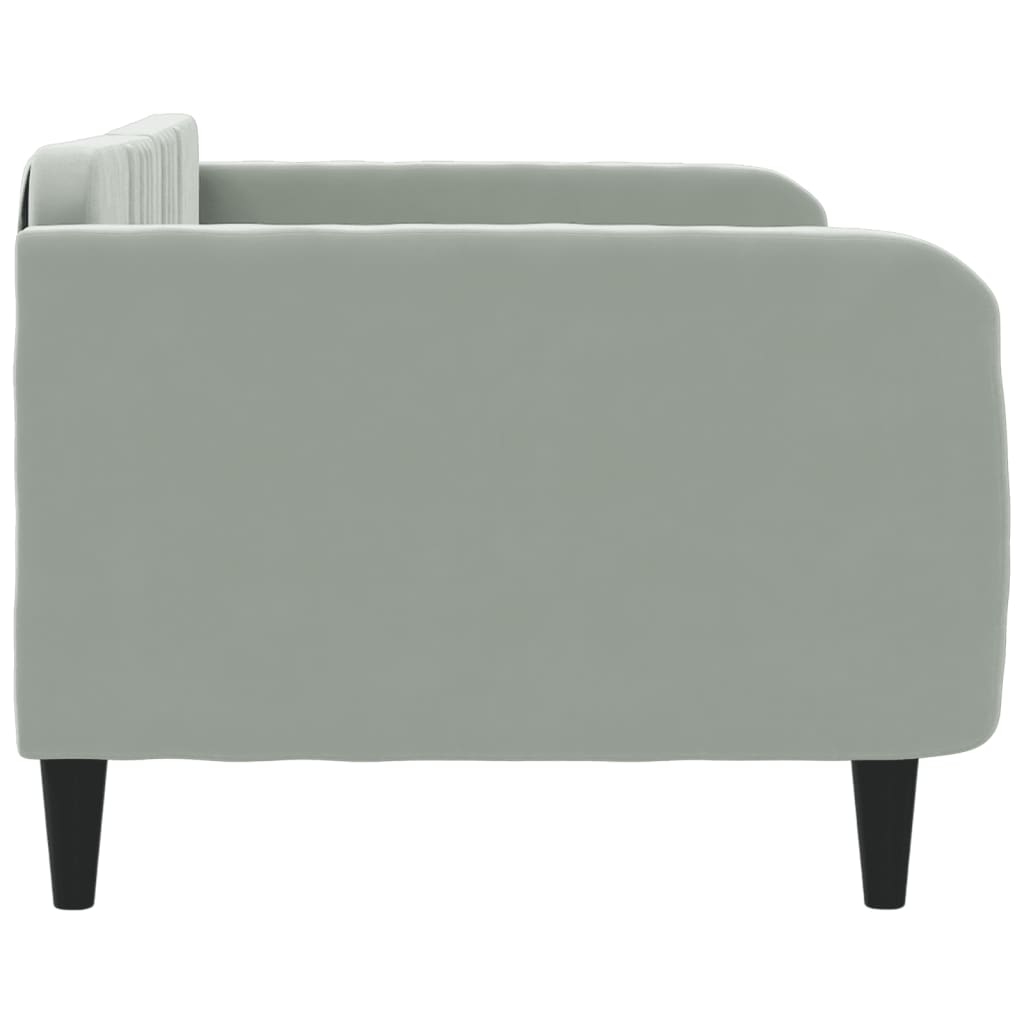 Letto da Giorno Grigio Chiaro 90x190 cm in Velluto 354099