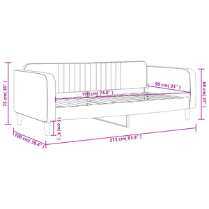 Letto da Giorno Grigio Chiaro 90x190 cm in Velluto 354099