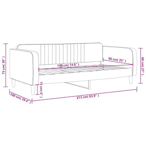 Letto da Giorno Grigio Scuro 90x190 cm in Velluto
