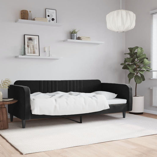 Letto da Giorno Nero 90x190 cm in Vellutocod mxl 94652