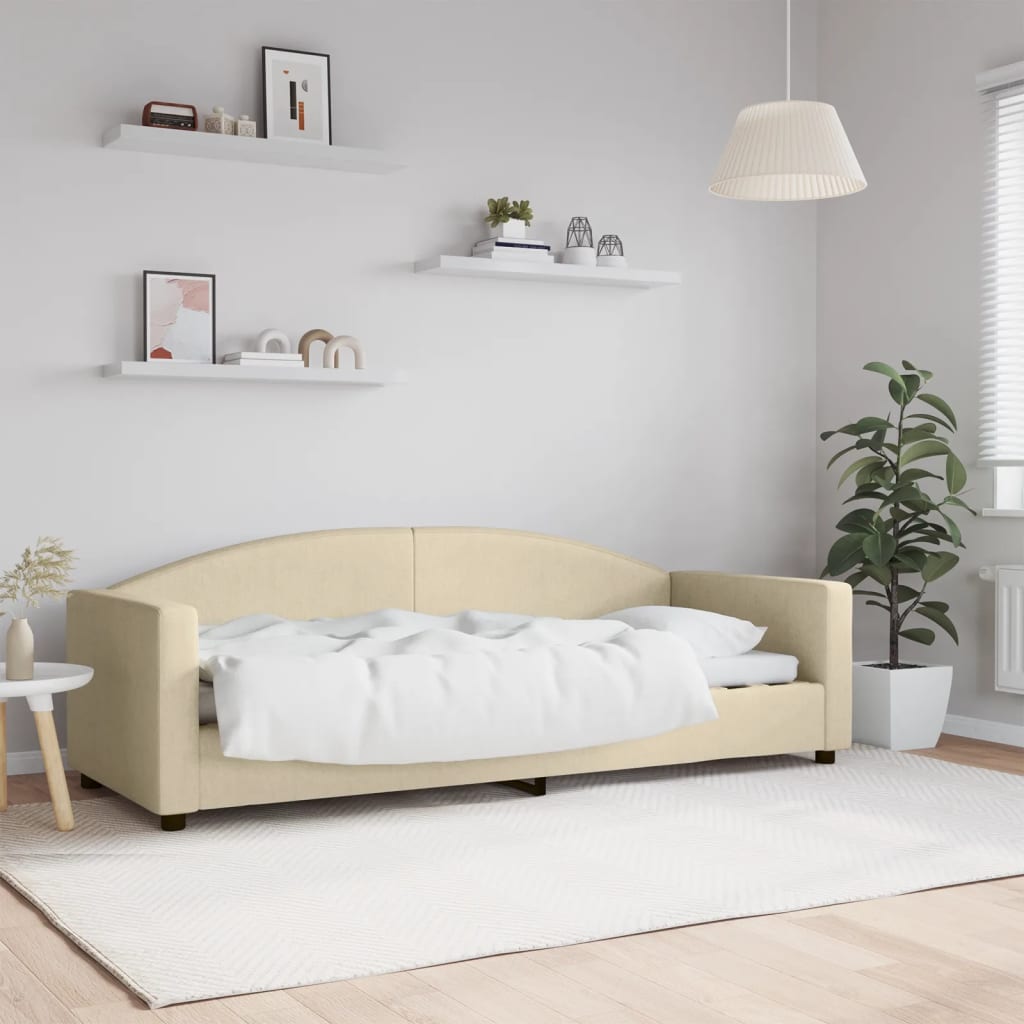 Letto da Giorno Crema 80x200 cm in Tessuto 354110