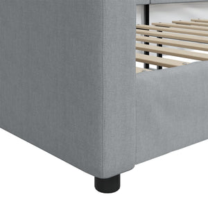 Letto da Giorno Grigio Chiaro 90x200 cm in Tessuto