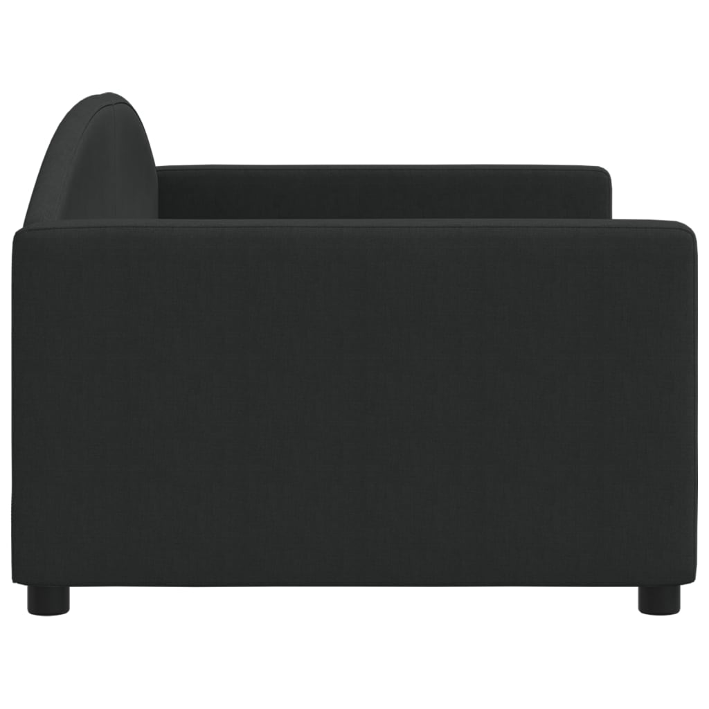 Letto da Giorno Nero 90x190 cm in Tessuto 354123