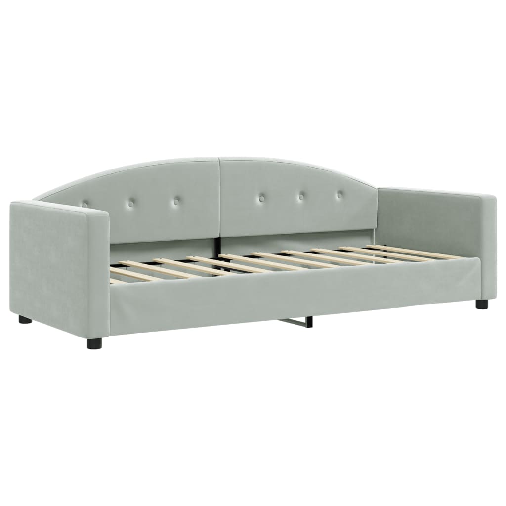 Letto da Giorno Grigio Chiaro 80x200 cm in Velluto 354129