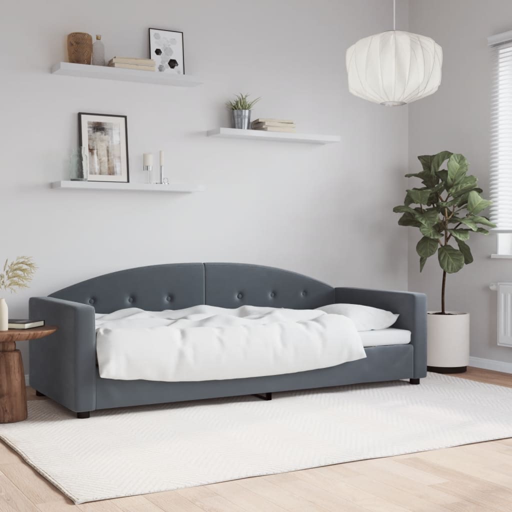 vidaXL Letto da Giorno Grigio Scuro 80x200 cm in Velluto