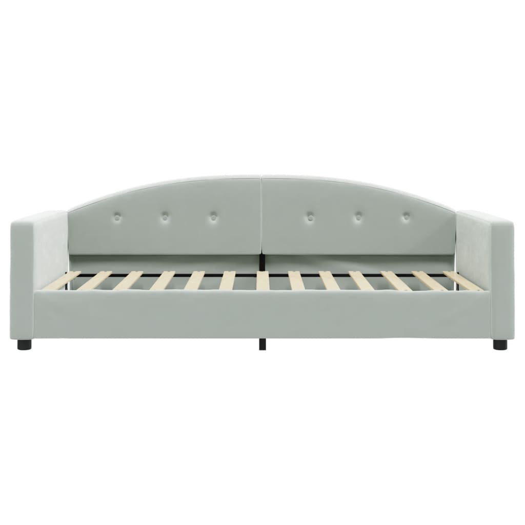 Letto da Giorno Grigio Chiaro 90x200 cm in Velluto 354136