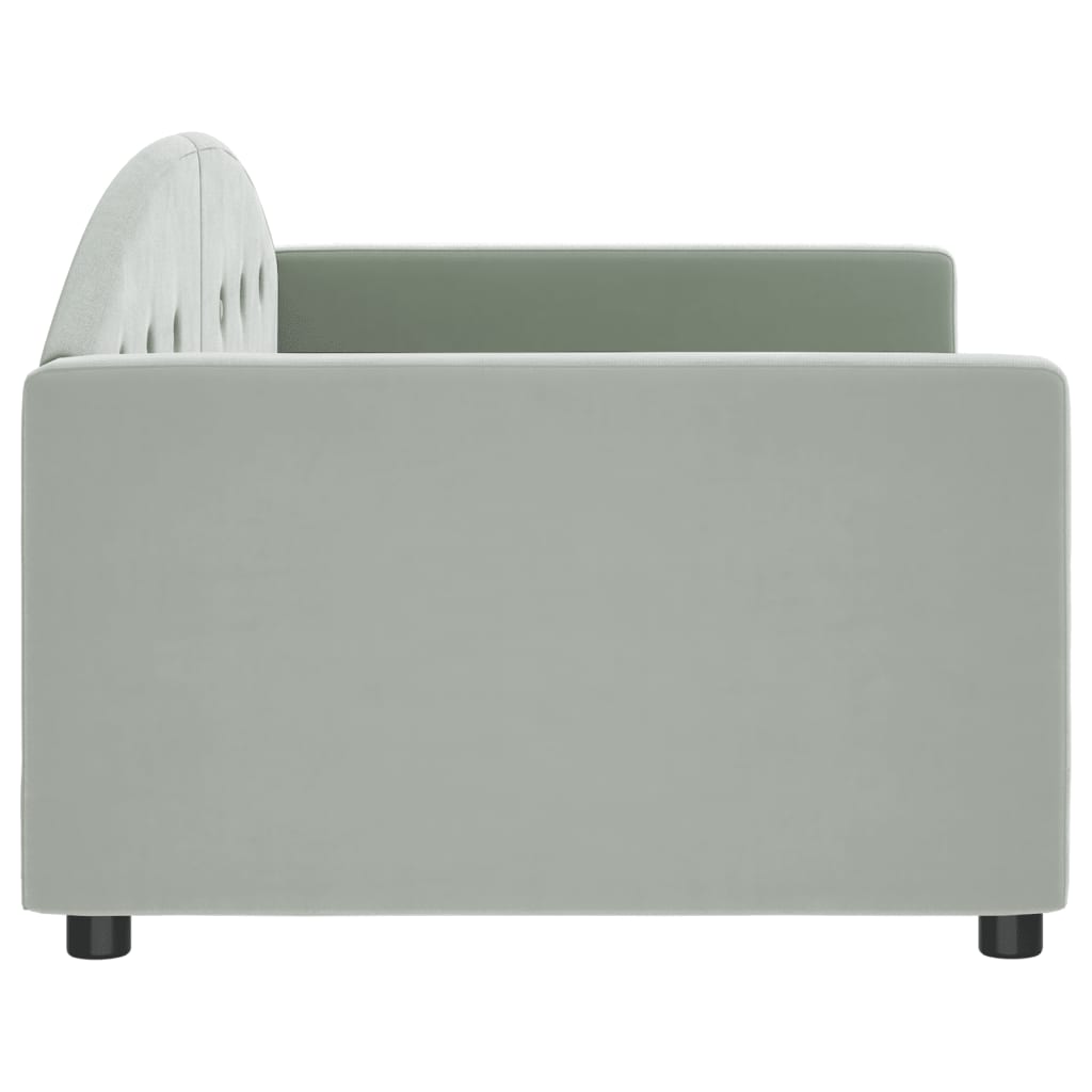 Letto da Giorno Grigio Chiaro 90x200 cm in Velluto 354136