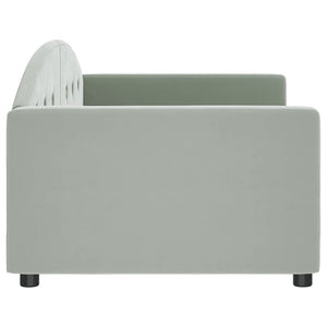 Letto da Giorno Grigio Chiaro 90x200 cm in Velluto 354136