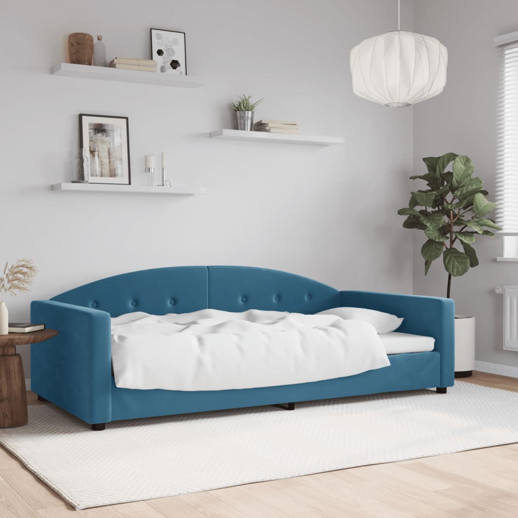 Letto da Giorno Blu 100x200 cm in Velluto 354142