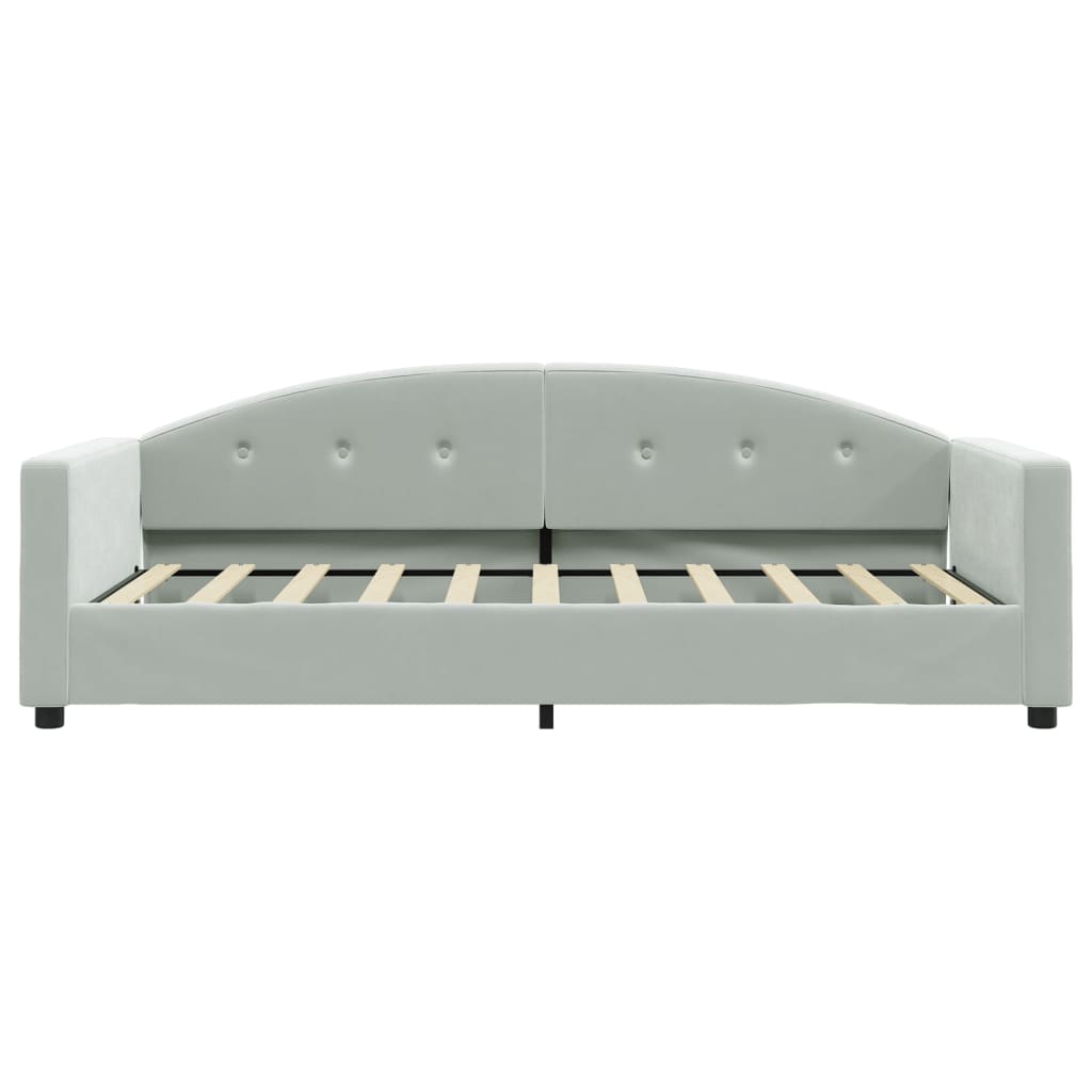 Letto da Giorno Grigio Chiaro 90x190 cm in Velluto 354149