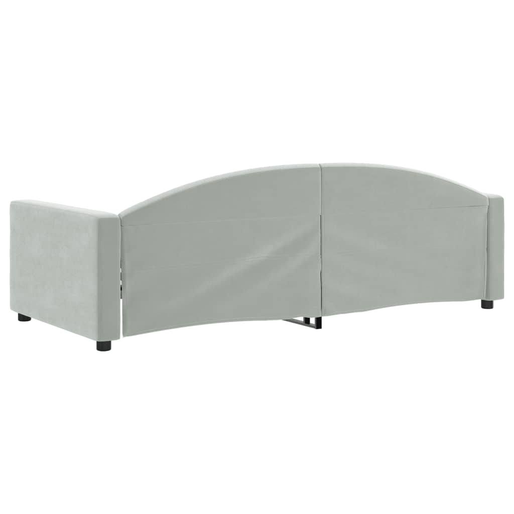 Letto da Giorno Grigio Chiaro 90x190 cm in Velluto 354149