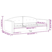 Letto da Giorno Grigio Chiaro 90x190 cm in Velluto 354149